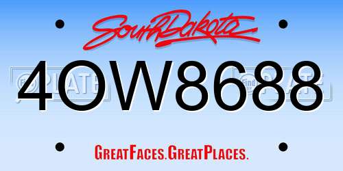4OW8688 South Dakota License Plate
