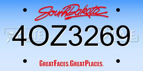4OZ3269 South Dakota License Plate