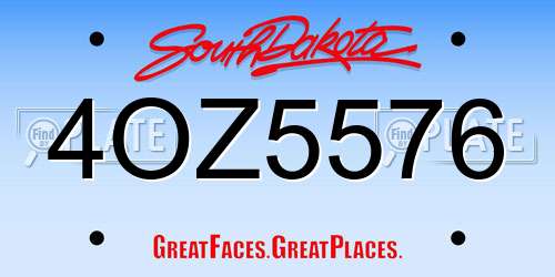 4OZ5576 South Dakota License Plate