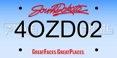 4OZD02 South Dakota License Plate