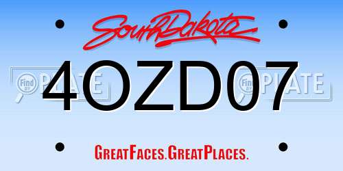 4OZD07 South Dakota License Plate