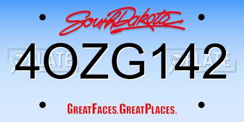 4OZG142 South Dakota License Plate