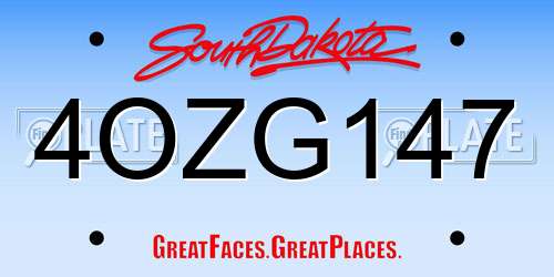 4OZG147 South Dakota License Plate