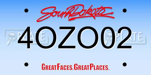 4OZO02 South Dakota License Plate