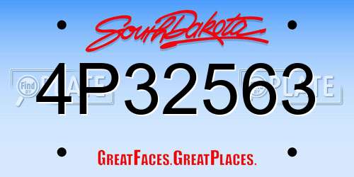 4P32563 South Dakota License Plate