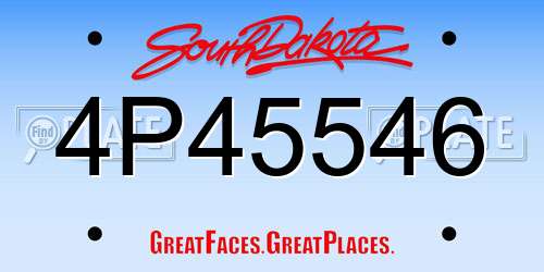 4P45546 South Dakota License Plate