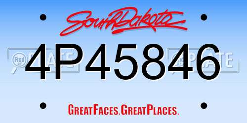 4P45846 South Dakota License Plate