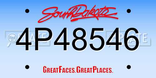 4P48546 South Dakota License Plate