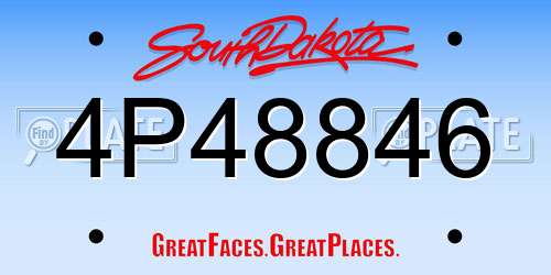 4P48846 South Dakota License Plate