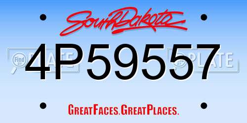 4P59557 South Dakota License Plate