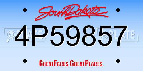4P59857 South Dakota License Plate