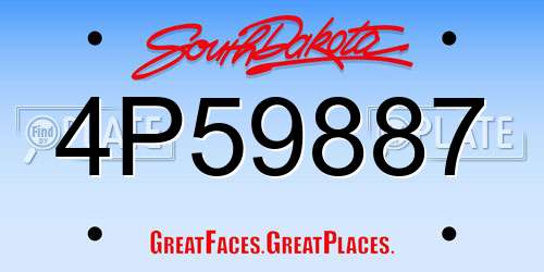 4P59887 South Dakota License Plate