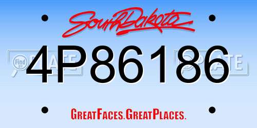 4P86186 South Dakota License Plate