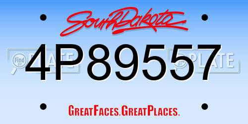 4P89557 South Dakota License Plate