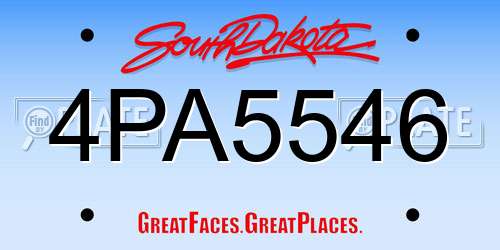 4PA5546 South Dakota License Plate