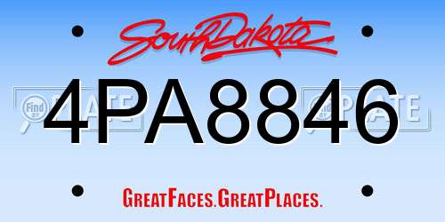 4PA8846 South Dakota License Plate