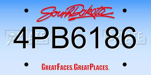 4PB6186 South Dakota License Plate