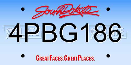 4PBG186 South Dakota License Plate