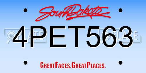 4PET563 South Dakota License Plate