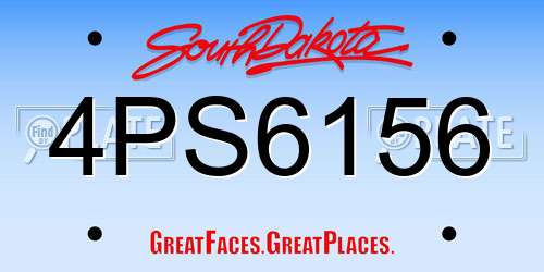 4PS6156 South Dakota License Plate