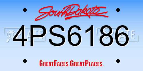 4PS6186 South Dakota License Plate