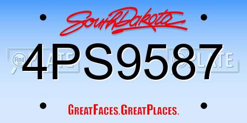 4PS9587 South Dakota License Plate