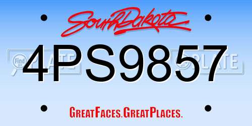 4PS9857 South Dakota License Plate