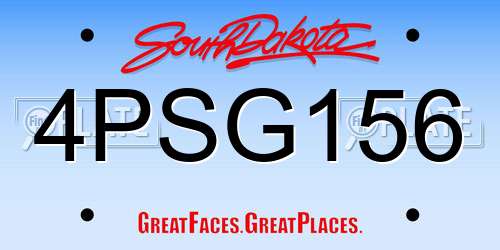 4PSG156 South Dakota License Plate
