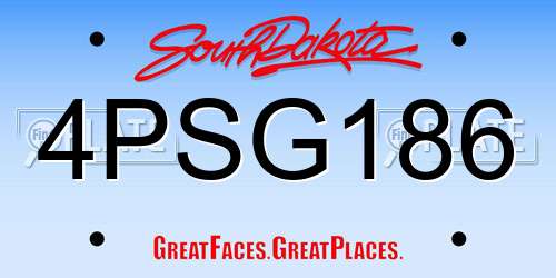 4PSG186 South Dakota License Plate