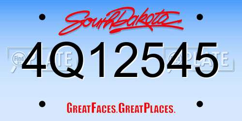 4Q12545 South Dakota License Plate
