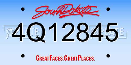 4Q12845 South Dakota License Plate
