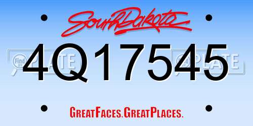 4Q17545 South Dakota License Plate