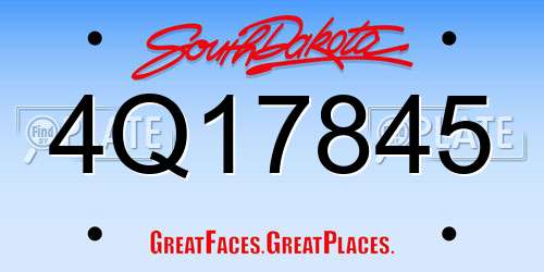 4Q17845 South Dakota License Plate