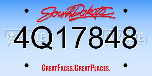 4Q17848 South Dakota License Plate