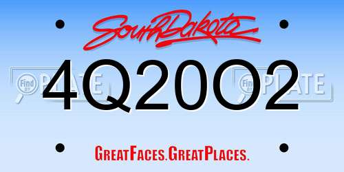 4Q20O2 South Dakota License Plate