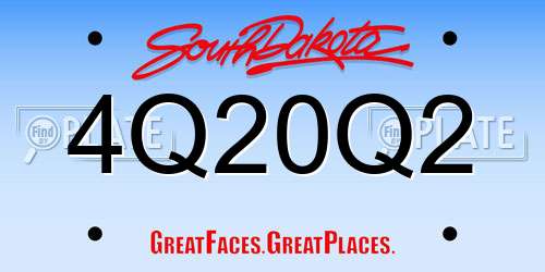 4Q20Q2 South Dakota License Plate