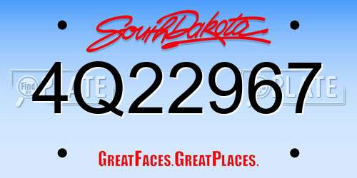 4Q22967 South Dakota License Plate