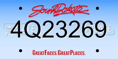4Q23269 South Dakota License Plate