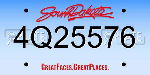 4Q25576 South Dakota License Plate