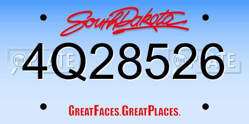 4Q28526 South Dakota License Plate