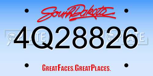 4Q28826 South Dakota License Plate