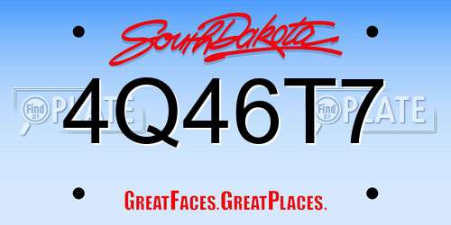4Q46T7 South Dakota License Plate