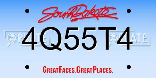 4Q55T4 South Dakota License Plate