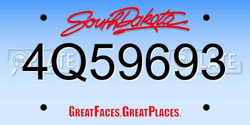 4Q59693 South Dakota License Plate