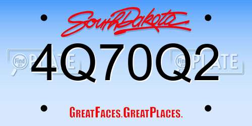 4Q70Q2 South Dakota License Plate