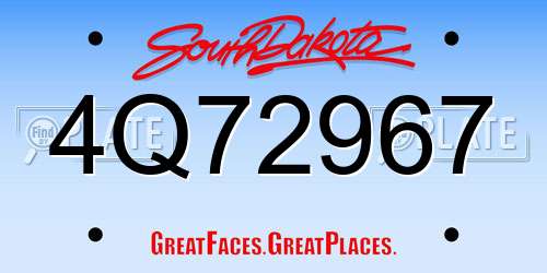 4Q72967 South Dakota License Plate