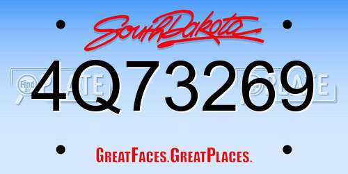 4Q73269 South Dakota License Plate