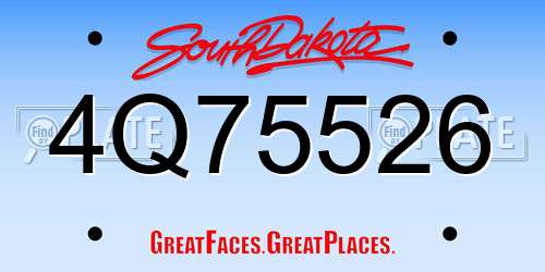 4Q75526 South Dakota License Plate