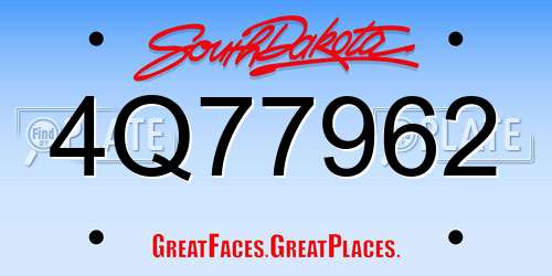 4Q77962 South Dakota License Plate