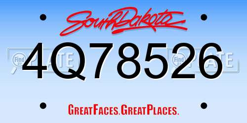 4Q78526 South Dakota License Plate